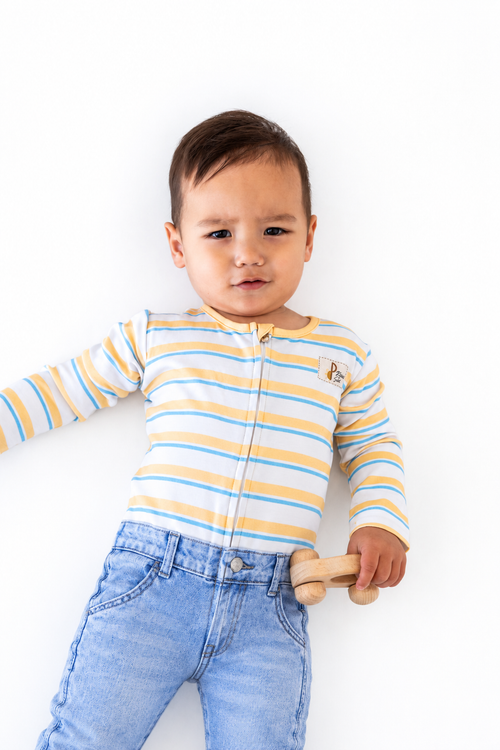 Emerson One Piece Printed Jeans & Honey Stripe Tee